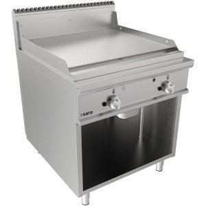 SARO Gasgriddleplatte 800mm breit Standgerät gerillt Modell LQ / FTG4BAR
