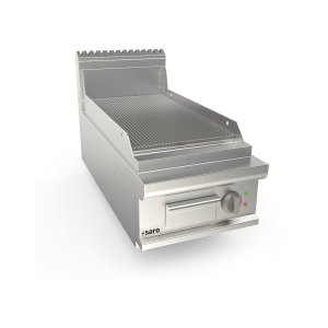 SARO Elektrogriddleplatte 400mm breit Tisch gerillt Modell LQ / FTE2BBR