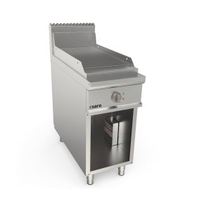 SARO Elektrogriddleplatte 400mm breit Stand gerillt Modell LQ / FTE2BAR
