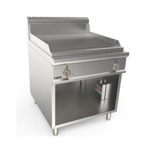 SARO Elektrogriddleplatte 800mm breit Stand gerillt Modell LQ / FTG4BAR