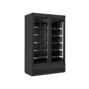 SARO Tiefkühlschrank mit 2 Glastüren, Modell GTK 930 - schwarz