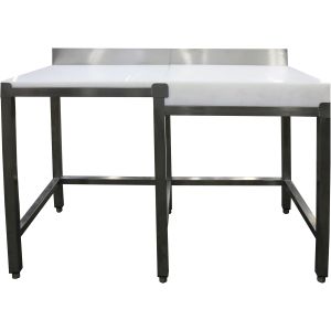 SARO Zerlegetisch mit Hackblock rechts mit Aufkantung 1000x500 mm