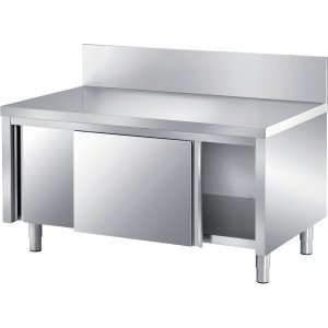 SARO Maschinenschrank mit Aufkantung und Schiebetüren 1000x700x750 mm AISI 430