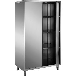 SARO Edelstahl-Lagerschrank mit 2 Flügeltüren, 1000x600 mm, AISI 430