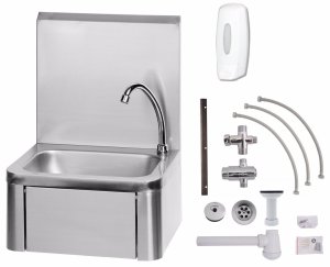ZORRO Handwaschbecken | Kniebedienung | Edelstahl | 330x230x130mm