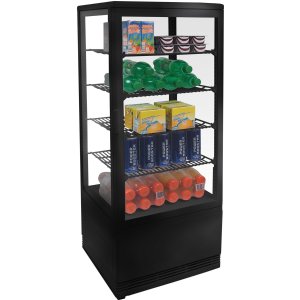 ZORRO Umluftkühlvitrine SC 100 | 4 Roste | 100 Liter | Schwarz