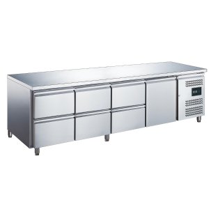 ZORRO Kühltisch ZGN 4160 TN | 1 Tür / 6 Schubladen | 2230x700mm | 1/1 GN