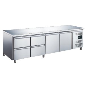 ZORRO Kühltisch ZGN 4140 TN | 2 Türen / 4 Schubladen | 2230x700mm | 1/1 GN